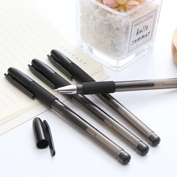 3pcs/Komplekts 0.5 mm Lodīšu Bullet Padoms Biznesa Paraksts Pildspalva Melnā Pērle Gēla Tintes Pildspalvas Rakstīšanai Biroja, Skolas Piederumi